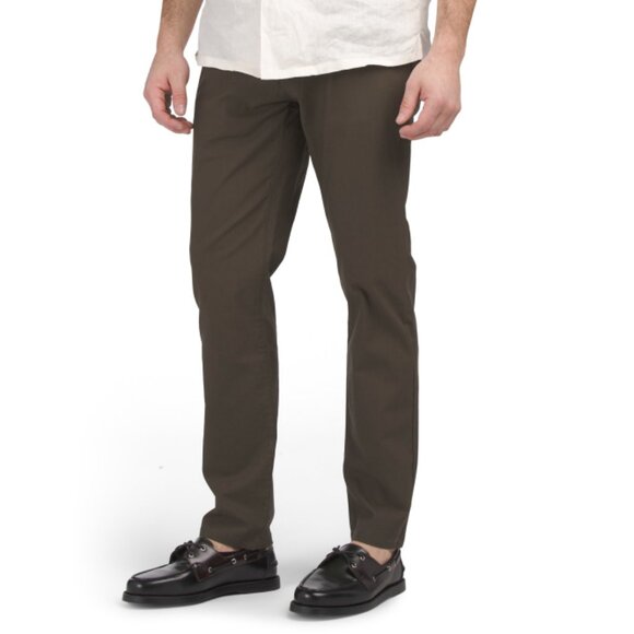 NICKEL & IRON Olive Stretch Tech Chino Pants - Picture 1 of 2